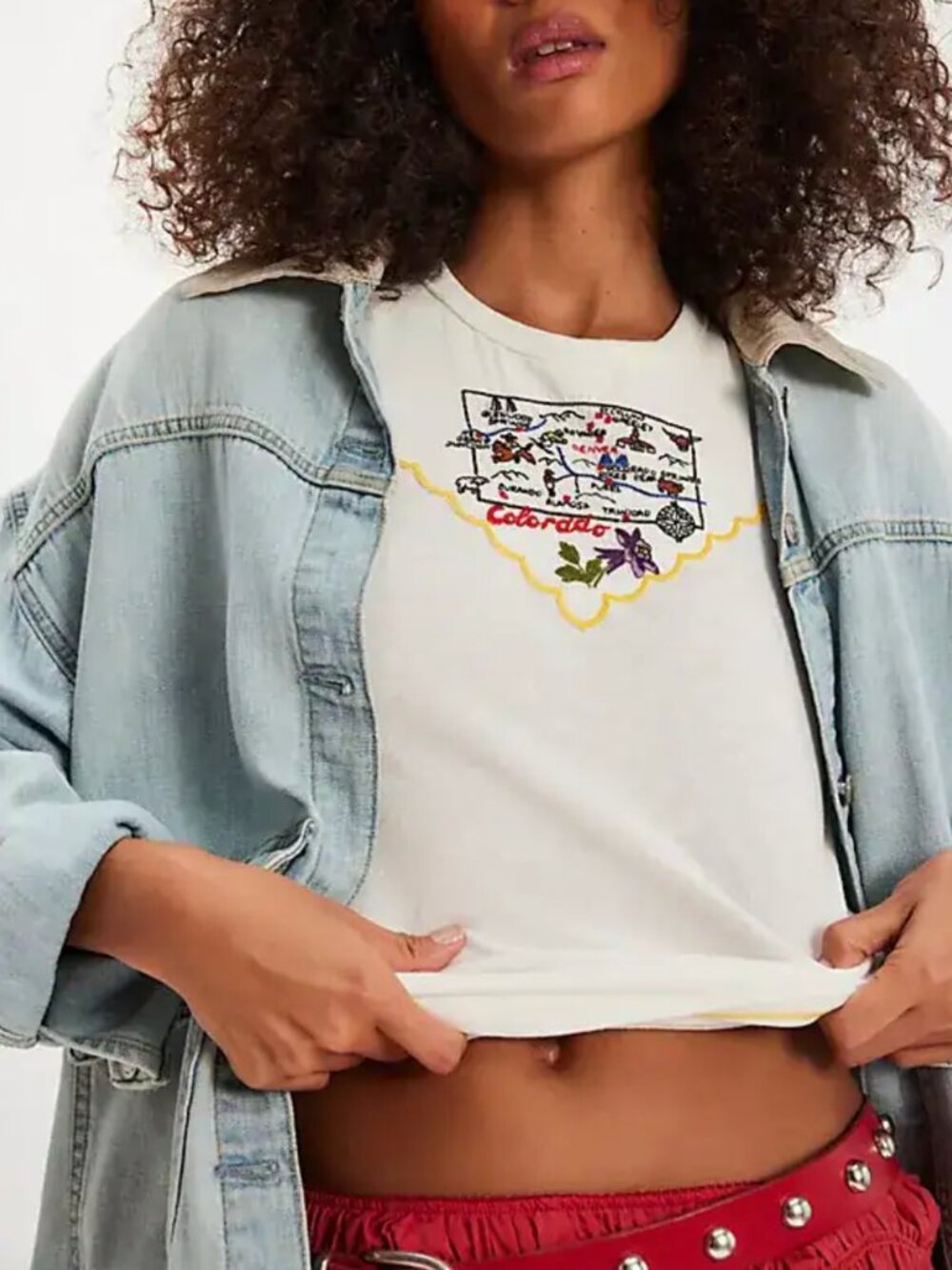 NWT HTF We The Free People Wild Country Tee Colorado Boho Cowgirl Festival Lg